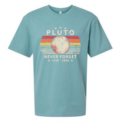 Never Forget Pluto Retro Funny Space Science Sueded Cloud Jersey T-Shirt