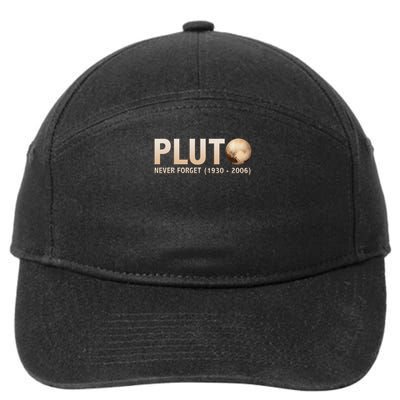 Never Forget Pluto Ninth Planet Solar System Funny Science 7-Panel Snapback Hat