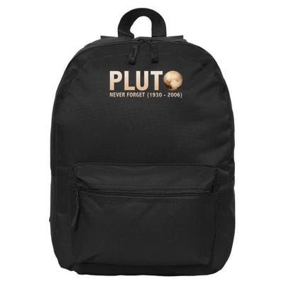 Never Forget Pluto Ninth Planet Solar System Funny Science 16 in Basic Backpack