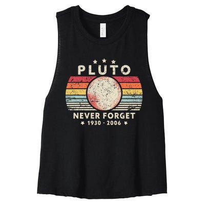 Never Forget Pluto Retro Style Women's Racerback Cropped Tank