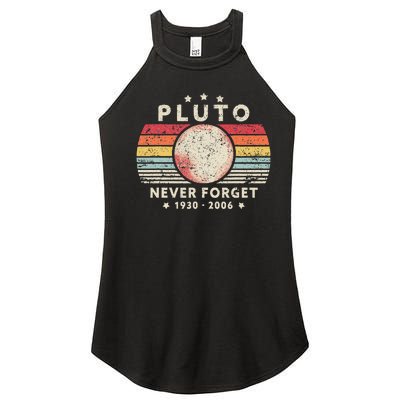 Never Forget Pluto Retro Style Women’s Perfect Tri Rocker Tank