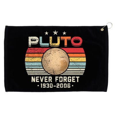 Never Forget Pluto Vintage Nerdy Astronomy Space Science Grommeted Golf Towel