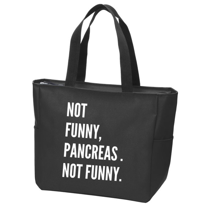 Not Funny Pancreas Not Funny Zip Tote Bag