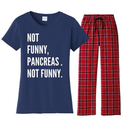 Not Funny Pancreas Not Funny Women's Flannel Pajama Set