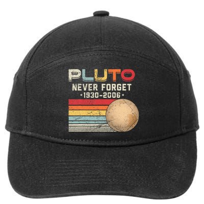 Never Forget Pluto Vintage Nerdy Astronomy Space Science 7-Panel Snapback Hat