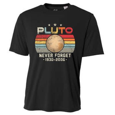 Never Forget Pluto Vintage Nerdy Astronomy Space Science Cooling Performance Crew T-Shirt