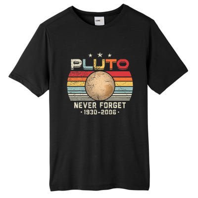 Never Forget Pluto Vintage Nerdy Astronomy Space Science Tall Fusion ChromaSoft Performance T-Shirt