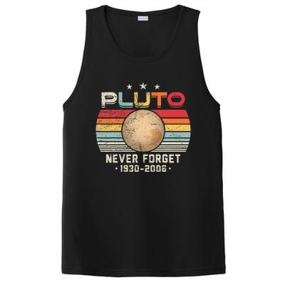 Never Forget Pluto Vintage Nerdy Astronomy Space Science PosiCharge Competitor Tank