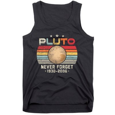 Never Forget Pluto Vintage Nerdy Astronomy Space Science Tank Top