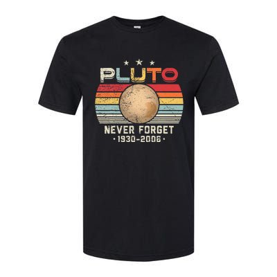 Never Forget Pluto Vintage Nerdy Astronomy Space Science Softstyle CVC T-Shirt