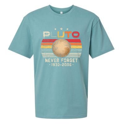 Never Forget Pluto Vintage Nerdy Astronomy Space Science Sueded Cloud Jersey T-Shirt