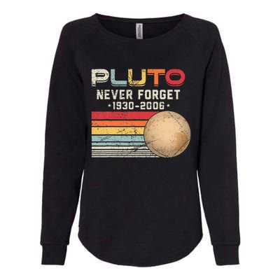 Never Forget Pluto Vintage Nerdy Astronomy Space Science Womens California Wash Sweatshirt