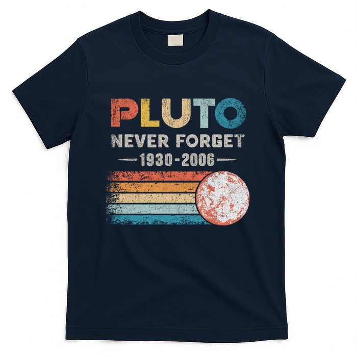 Never Forget Pluto Retro Style Funny Space Science T-Shirt