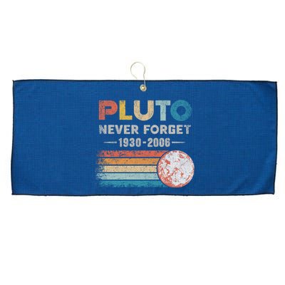 Never Forget Pluto Retro Style Funny Space Science Large Microfiber Waffle Golf Towel