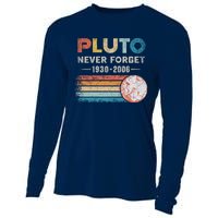 Never Forget Pluto Retro Style Funny Space Science Cooling Performance Long Sleeve Crew