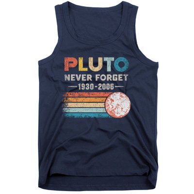 Never Forget Pluto Retro Style Funny Space Science Tank Top