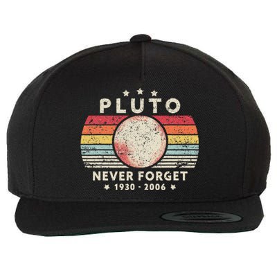 Never Forget Pluto. Retro Style Funny Space Science Wool Snapback Cap