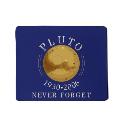 Never Forget Pluto Retro Style Funny Space Science Mousepad