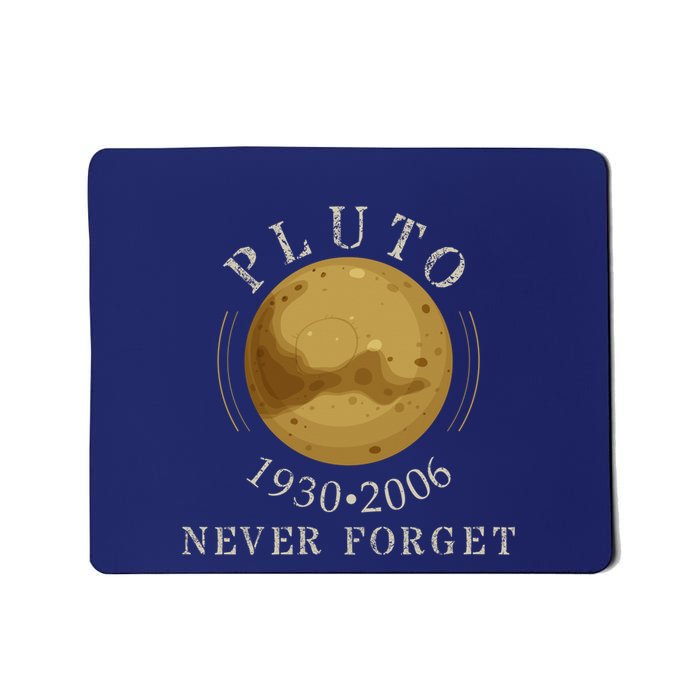 Never Forget Pluto Retro Style Funny Space Science Mousepad