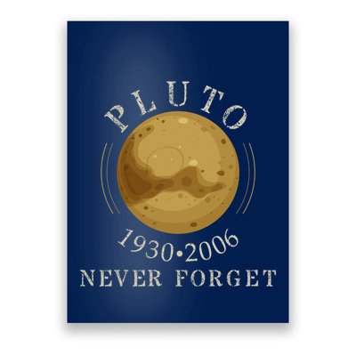 Never Forget Pluto Retro Style Funny Space Science Poster