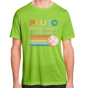 Never Forget Pluto Retro Style Funny Space Science Adult ChromaSoft Performance T-Shirt