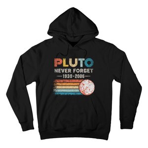 Never Forget Pluto Retro Style Funny Space Science Hoodie