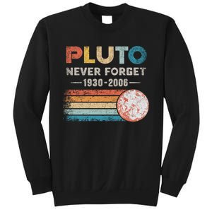 Never Forget Pluto Retro Style Funny Space Science Sweatshirt