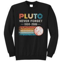 Never Forget Pluto Retro Style Funny Space Science Sweatshirt