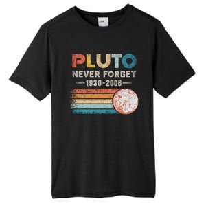 Never Forget Pluto Retro Style Funny Space Science Tall Fusion ChromaSoft Performance T-Shirt