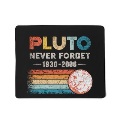 Never Forget Pluto Retro Style Funny Space Science Mousepad
