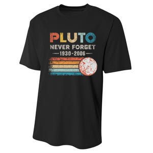 Never Forget Pluto Retro Style Funny Space Science Performance Sprint T-Shirt