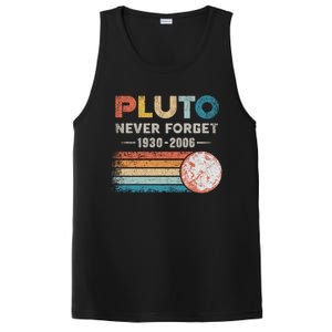 Never Forget Pluto Retro Style Funny Space Science PosiCharge Competitor Tank