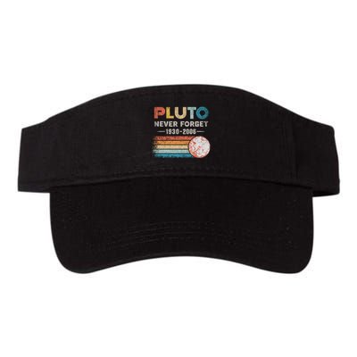 Never Forget Pluto Retro Style Funny Space Science Valucap Bio-Washed Visor
