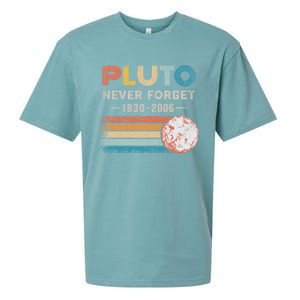 Never Forget Pluto Retro Style Funny Space Science Sueded Cloud Jersey T-Shirt