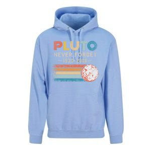 Never Forget Pluto Retro Style Funny Space Science Unisex Surf Hoodie