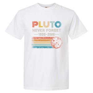 Never Forget Pluto Retro Style Funny Space Science Garment-Dyed Heavyweight T-Shirt