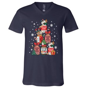 Nurse Funny Peppermint Mocha Propofol Christmas Tree Nurses V-Neck T-Shirt