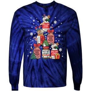 Nurse Funny Peppermint Mocha Propofol Christmas Tree Nurses Tie-Dye Long Sleeve Shirt