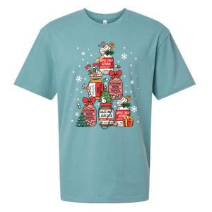 Nurse Funny Peppermint Mocha Propofol Christmas Tree Nurses Sueded Cloud Jersey T-Shirt