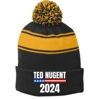 Nugent For President 2024 Stripe Pom Pom Beanie