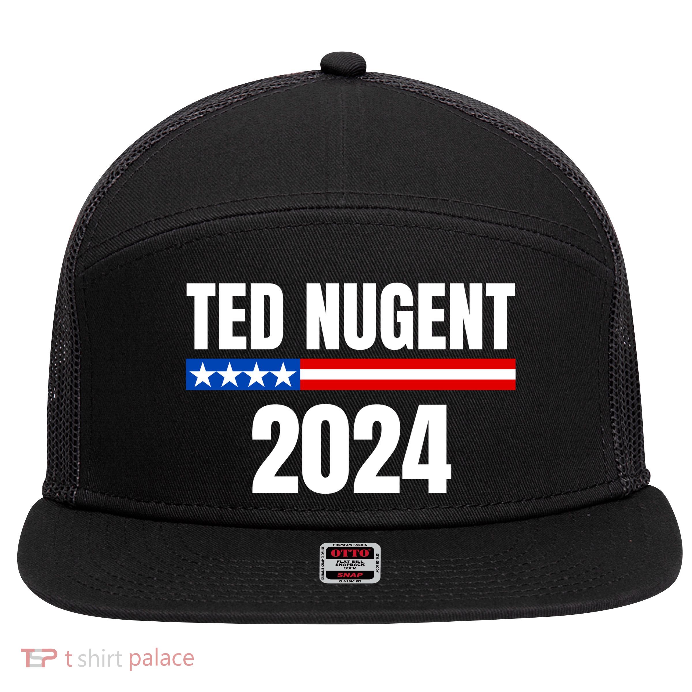Nugent For President 2024 7 Panel Mesh Trucker Snapback Hat