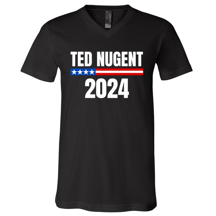 Nugent For President 2024 V-Neck T-Shirt