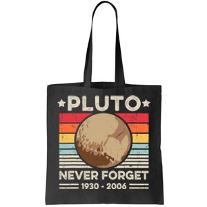 Never Forget Pluto Funny Retro Planet Space Science Tote Bag