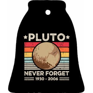 Never Forget Pluto Funny Retro Planet Space Science Ceramic Bell Ornament