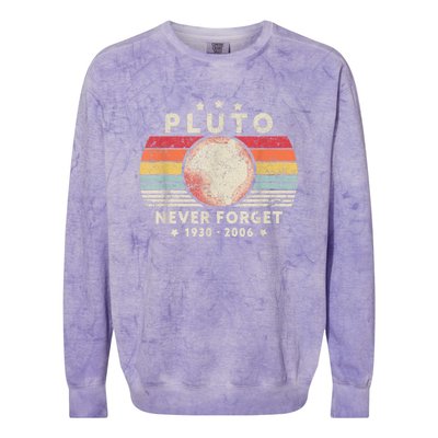 Never Forget Pluto Shirt. Retro Style Funny Space, Science Colorblast Crewneck Sweatshirt