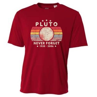 Never Forget Pluto Shirt. Retro Style Funny Space, Science Cooling Performance Crew T-Shirt