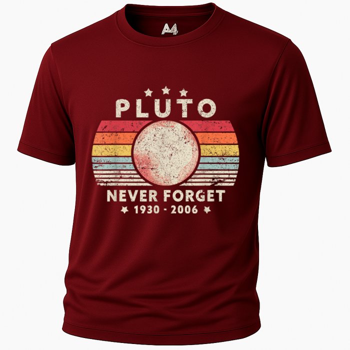 Never Forget Pluto Shirt. Retro Style Funny Space, Science Cooling Performance Crew T-Shirt