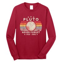 Never Forget Pluto Shirt. Retro Style Funny Space, Science Long Sleeve Shirt