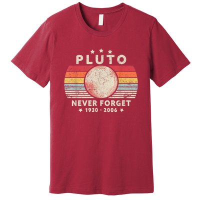 Never Forget Pluto Shirt. Retro Style Funny Space, Science Premium T-Shirt