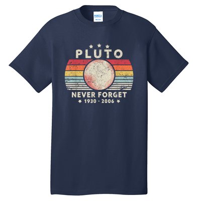 Never Forget Pluto Shirt. Retro Style Funny Space, Science Tall T-Shirt